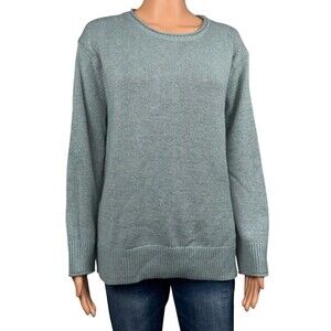 Ella Moss Womens Everyday Trendy Sweater Medium Green Pullover Long Sleeves New